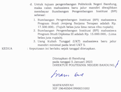 Biaya Kuliah Politeknik Negeri Bandung - Polban 2021